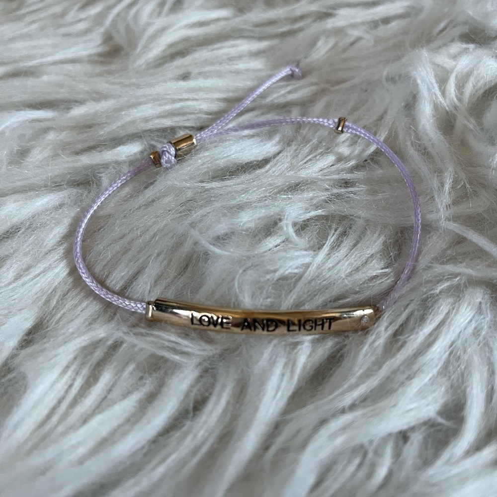 Purple motto bracelet